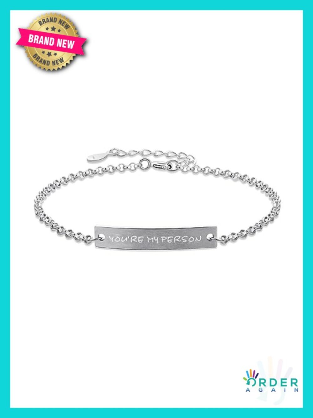 925 Sterling Silver You Are My Person Inspirational Bracelet